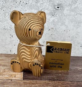 Mid Century Kadian Crafts Canada Wood Bear