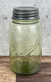 Antique Lime Green Ball Mason Jar