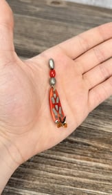 Antique Inuit Eskimo Lead Inlaid Fishing Lure