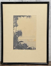 Samuel Bryant Lang Temple Fires Woodblock Print