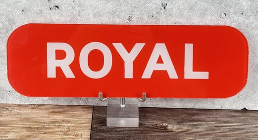 Royal Gas Pump Glass Lens Sign