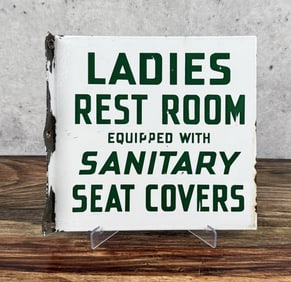 Continental Oil Ladies Room Porcelain Flange Sign