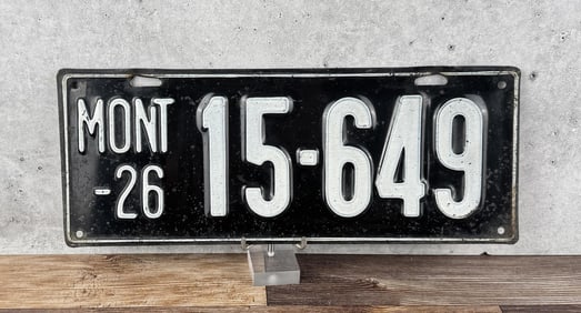 1926 Montana License Plate