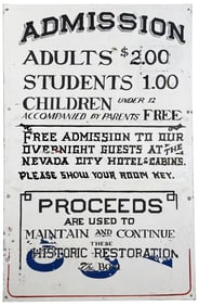 Nevada City Montana Admission Sign