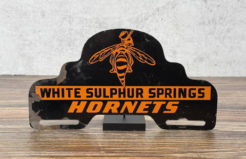 White Sulphur Springs Montana License Plate Topper: White Sulphur Springs Hornets. Original not a reproduction. 6" by 12"