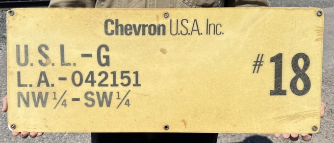 Chevron Louisiana Oil Well Lease Sign