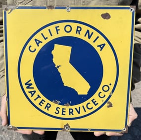 Porcelain California Water Service Co Sign