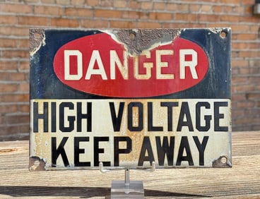 Porcelain Danger High Voltage Keep Away Sign