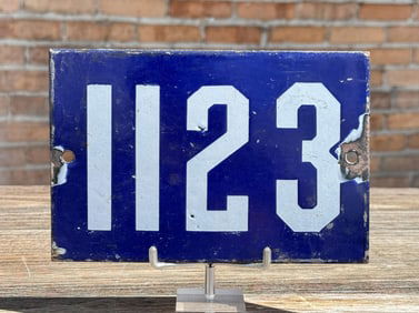 Porcelain Railroad Number Sign