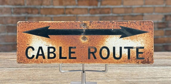 Porcelain General Telephone Cable Route Sign