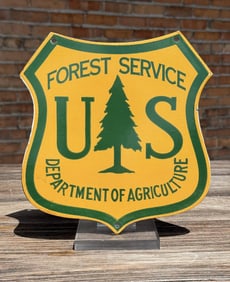 Porcelain USFS US Forest Service Shield Sign