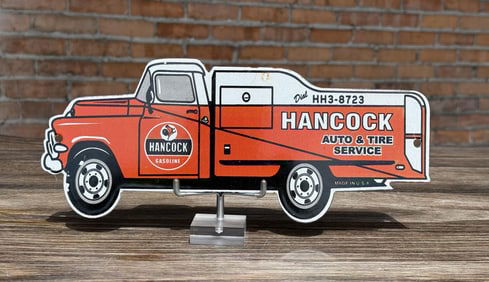 Hancock Auto & Tire Service Porcelain Truck Sign
