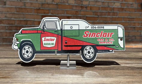 Sinclair Gas & Oil Service Porcelain Truck Sign