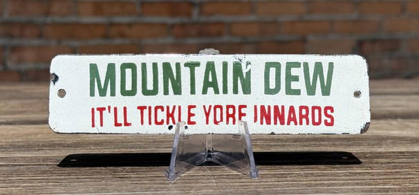 Mountain Dew Porcelain Door Push Sign