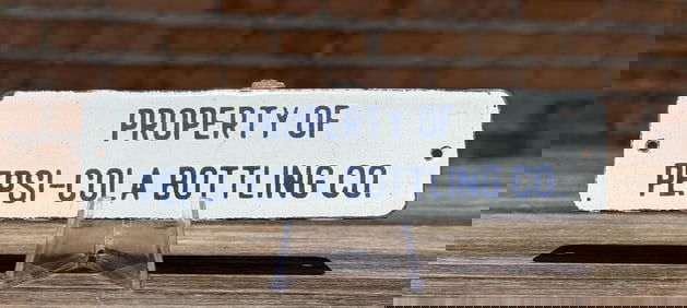 Pepsi Cola Porcelain Door Push Sign