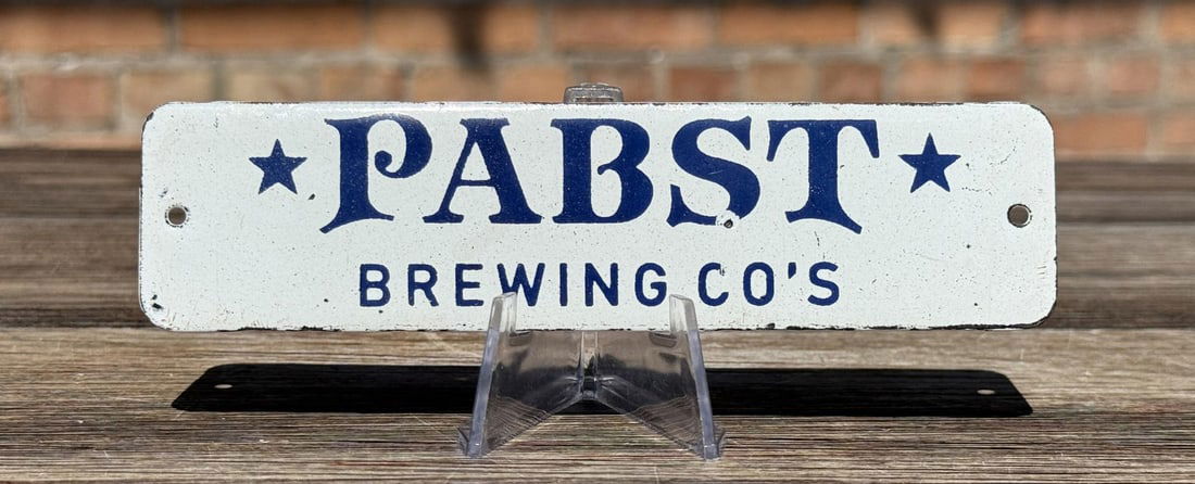 Pabst Brewing Beer Porcelain Door Push Sign (1 of 3)