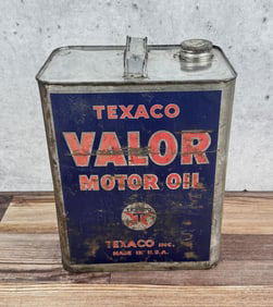 Texaco Valor Motor Oil Can 2 Gallon