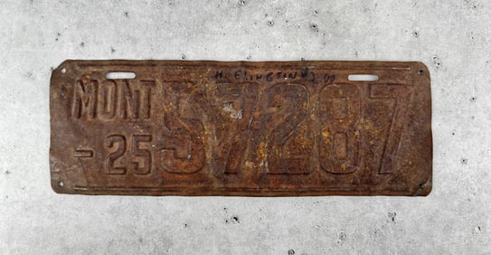 1925 Montana License Plate