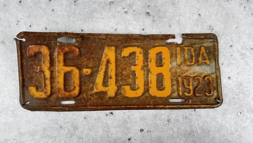 1923 Idaho License Plate