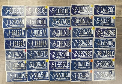 Collection of Montana License Plates 2010 Base.