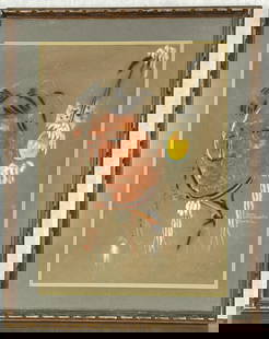 Nancy McLaughlin Montana Piegan Indian Pastel: Title is Piegan Chief. 17" by 23 1/2" unframed. 23 1/2" by 30" framed. Pastel on Velvet. From the Private Collection of James H and Pauline Harken. Inventory #453 Nancy Powell McLaughlin (1932 - 1985)
