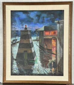 Edgar Starr Lighthouse Watercolor Painting
