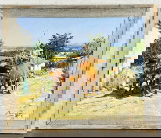 Moreira Aguiar Ox Cart Oil Painting