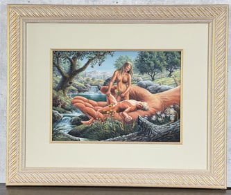 David Ewart Adam and Eve Watercolor Painting