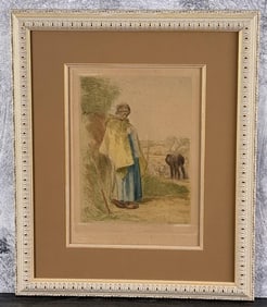 Jean Francois Millet La Tricoteuse Etching