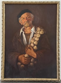 Jose Ortega Garlic Vendor Oil Painting