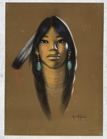 Gerda Christoffersen Pastel Indian Drawing