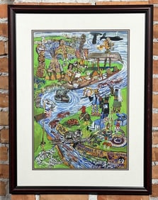James L Miller Luck Pott Watercolor Painting