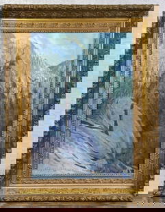 Sydney Mortimer Laurence Mount McKinley Painting: Title is Foothills of Mount McKinley. 18" by 24" unframed. 24" by 32" framed. Oil on Canvas. From the Private Collection of James H and Pauline Harken. Inventory #343. Kodner Gallery St Louis Missouri