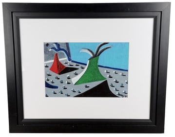 David Hockney Acrylic Painting John Fitzherbert