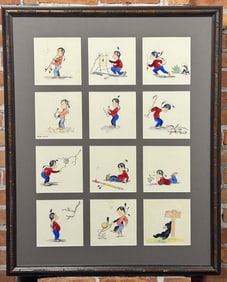 Ace Powell Indian Child Watercolor Paintings