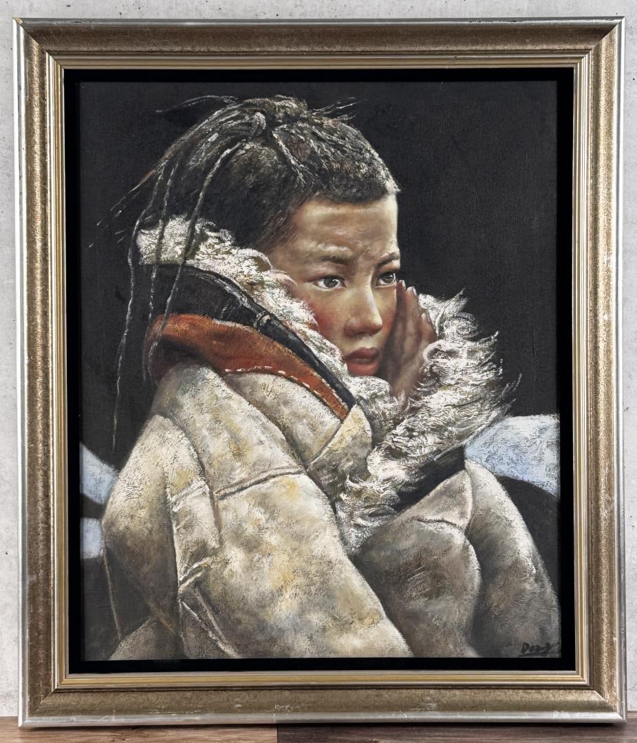 Virginia Dan Tibetan Girl Oil Painting (1 of 4)