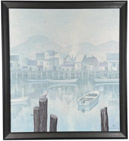 Emil Bisttram Navajo Lake Marina Painting