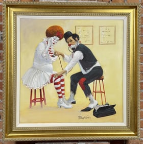 Robert Owen Pregnant Clown Oil Painting