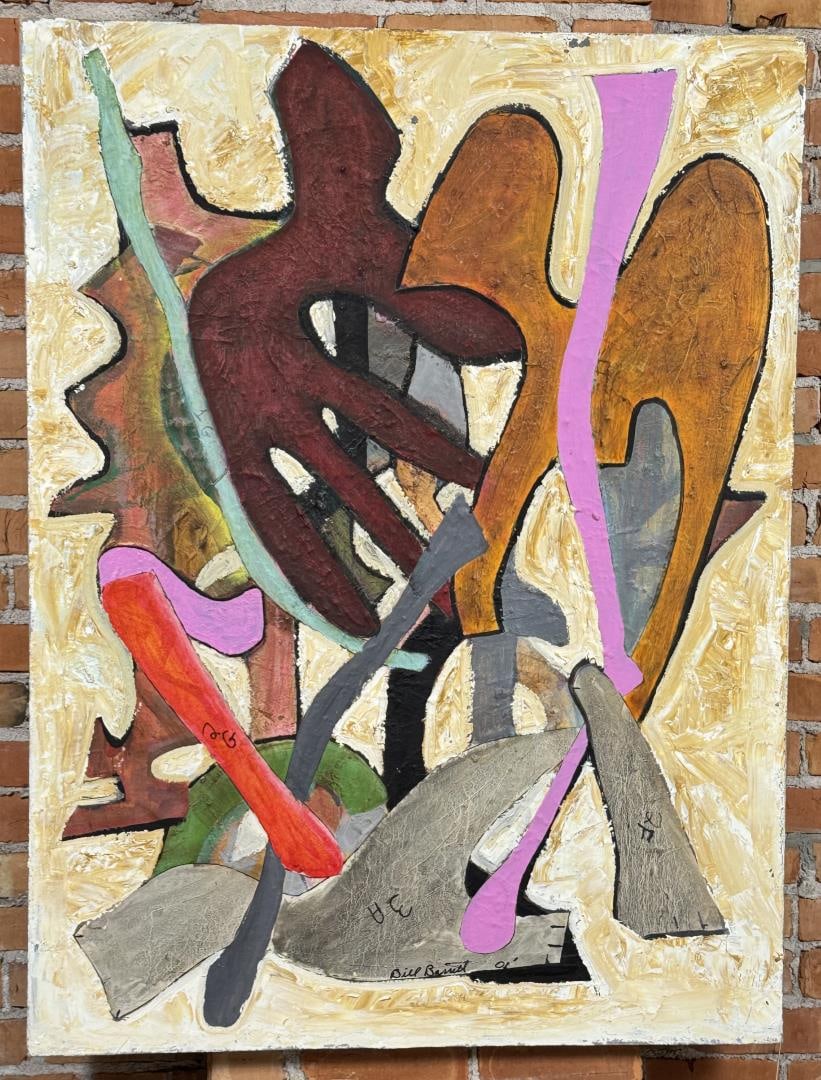 Bill Barrett Sculpture Template Acrylic Painting (1 of 5)