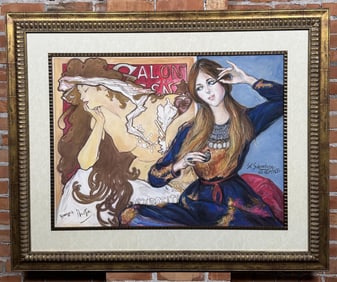 Sheldon Schoneberg Hommage a Mucha Pastel Drawing