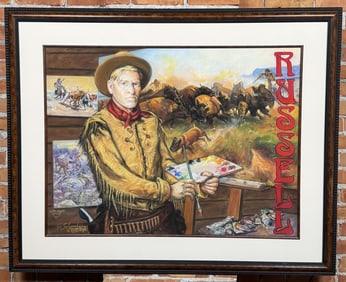 Sheldon Schoneberg Charles Russell Pastel Drawing
