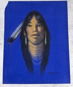 Gerda Christoffersen Pastel Indian Drawing