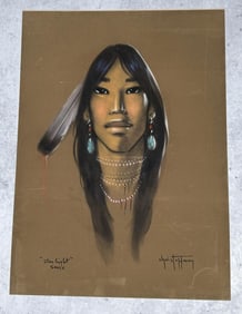 Gerda Christoffersen Pastel Indian Drawing