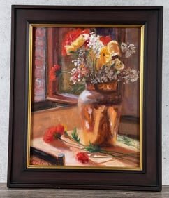 James Moore The Open Window Oil Painting