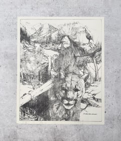 Franklin Duncan Cougar Rocks Drawing