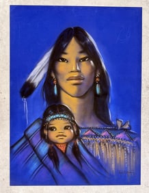 Gerda Christoffersen Pastel Indian Drawing