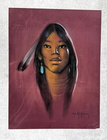 Gerda Christoffersen Pastel Indian Drawing