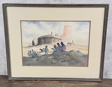Paul Po-Hsiu Kuo Navajo Gouache Painting