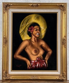 Edgar Leeteg Nude Tahitian Girl Painting
