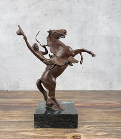 Bucking Bronco Rider Cowboy Bronze